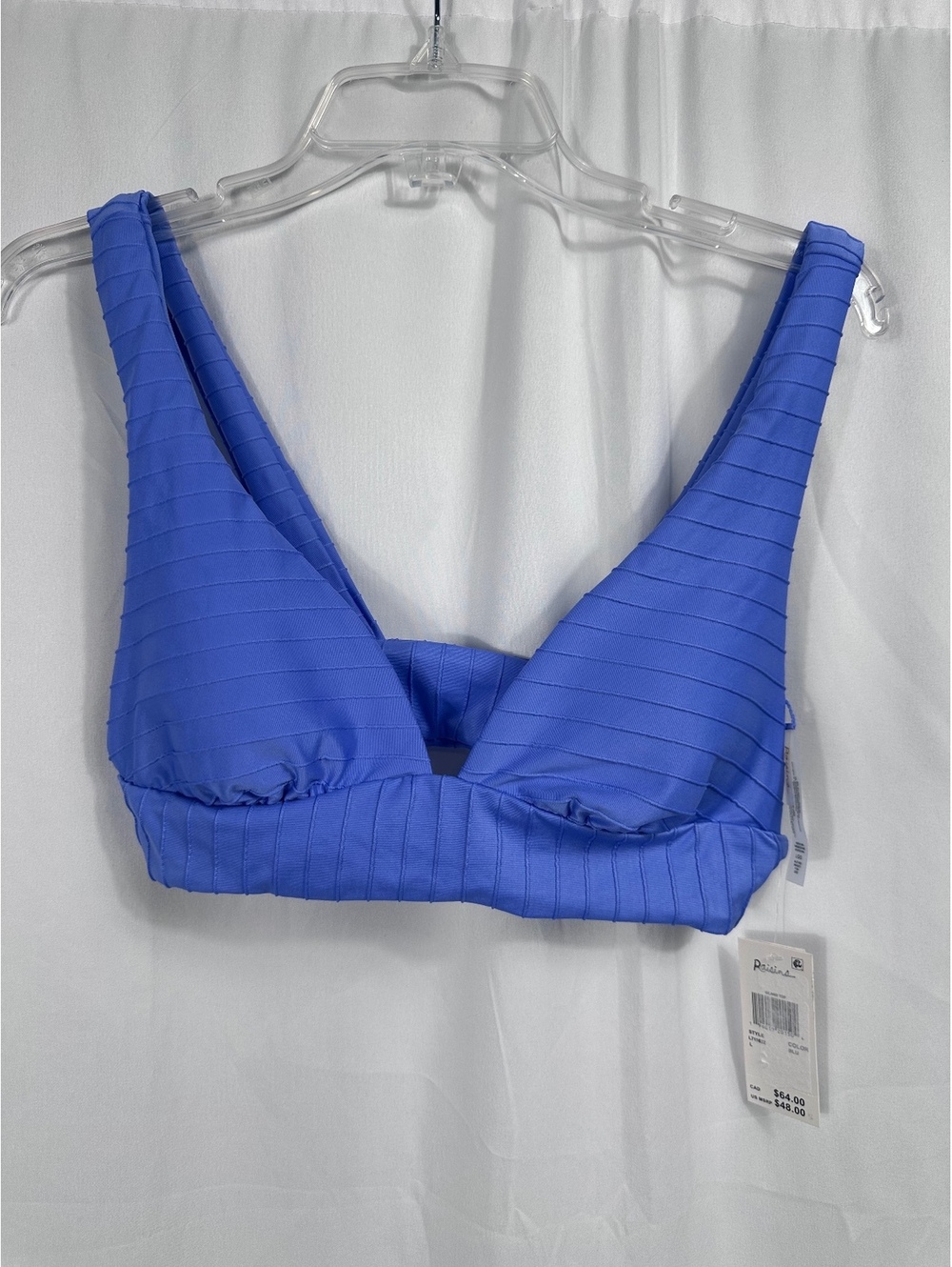 Raisins Island Top Blue Swim Bikini Top Size Large